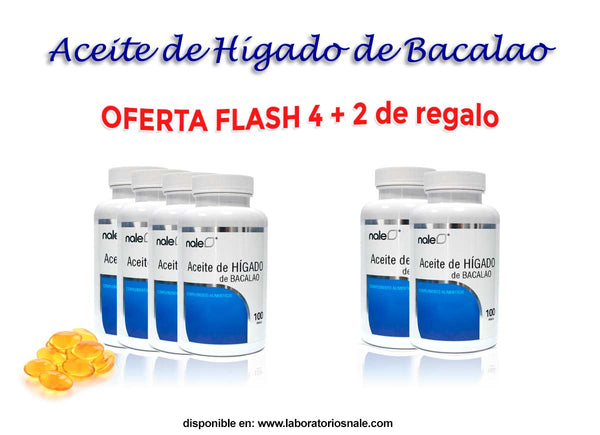 OFERTA ACEITE HIGADO DE BACALAO 4 + 2 DE REGALO