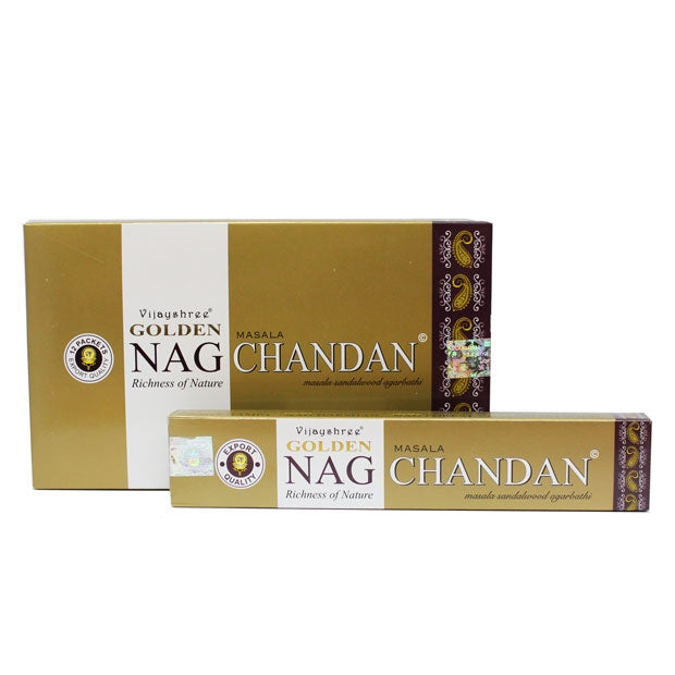 Incienso Golden Nag Chandan. Caja de 12 unidades de 15 g